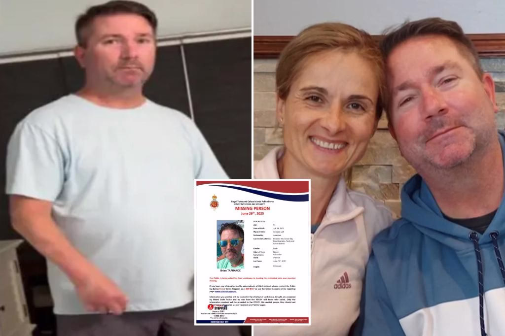 New Yorker Brian Tarrence goes missing while on romantic vacation in Turks and Caicos with wife